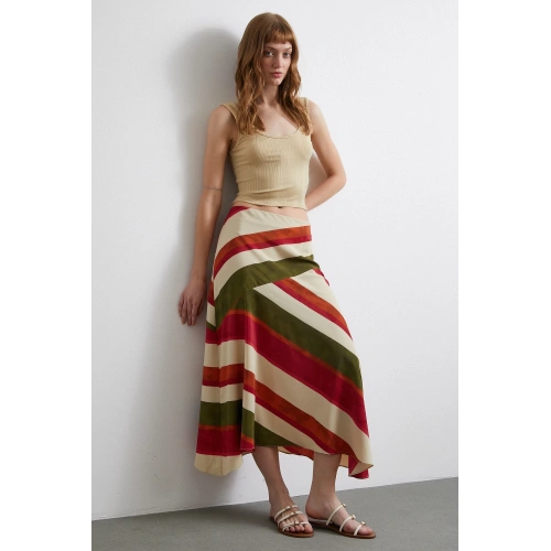 Chery Çizgili Verev Etek Bej