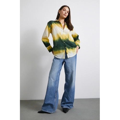 Degrade Desenli Gömlek Yeşil