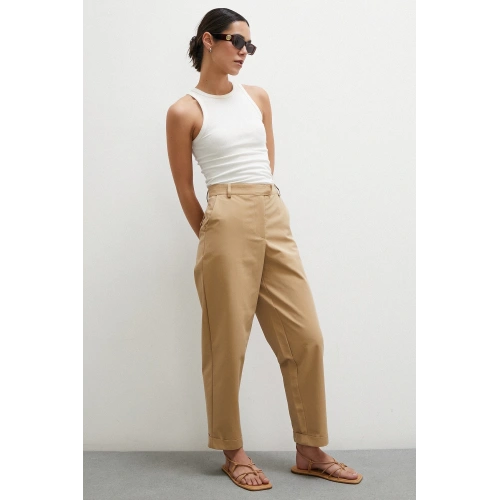 Duble Paçalı Pantolon Bej