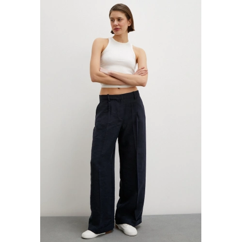 Geniş Paça Palazzo Pantolon Lacivert