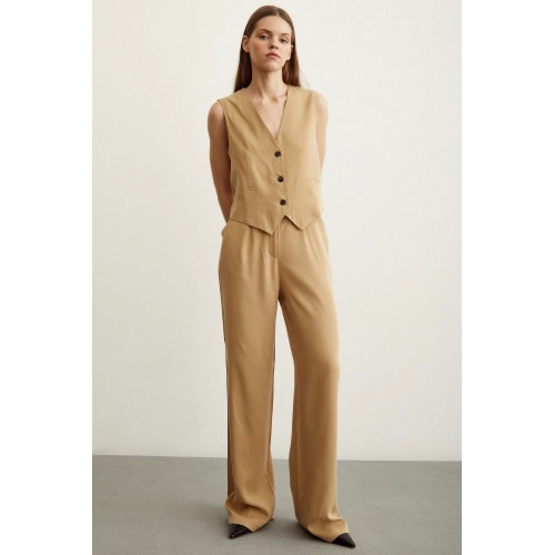 Geniş Paça Pantolon Camel