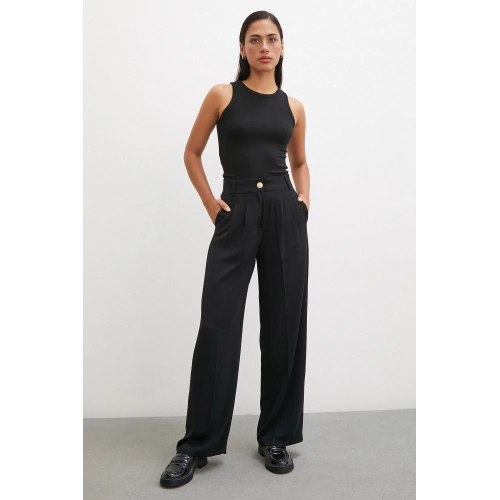 Geniş Paça Pantolon Siyah