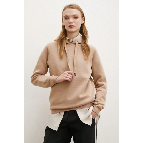 Kapüşonlu Sweatshirt Kahve
