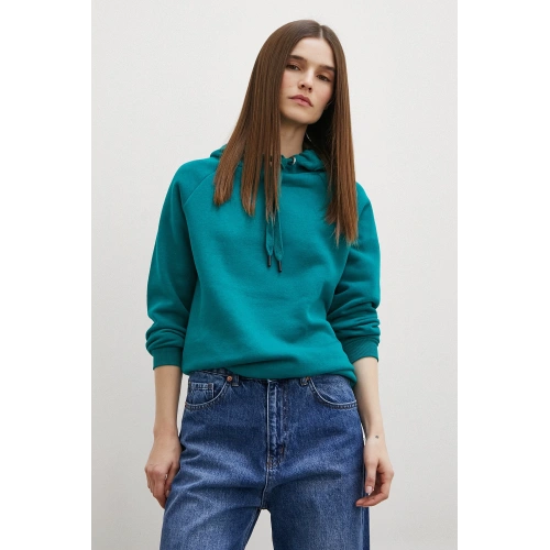 Kapüşonlu Sweatshirt Yeşil