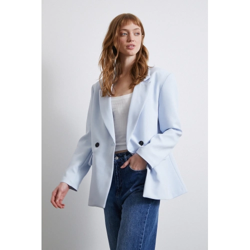 Klasik Poliviskon Ceket Mavi