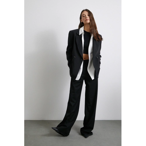 Klasik Poliviskon Ceket Siyah