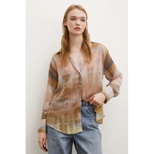 Krinkıl Desenli Gömlek Taş