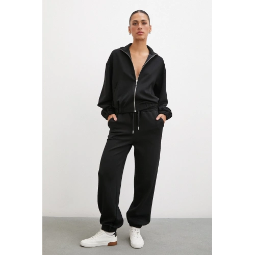 Lastikli Cepli Eşofman Altı Siyah