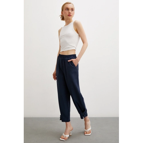 Lastikli Salaş Pantolon Lacivert