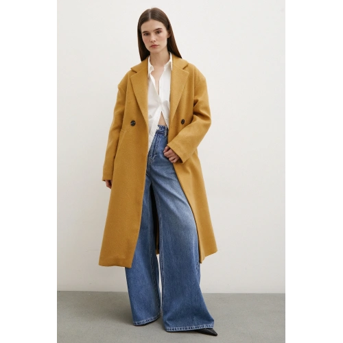 Midi Boy Tüylü Kaban Kahve