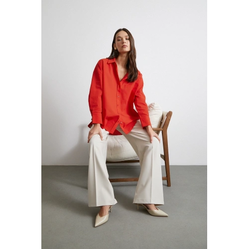 Must Have Poplin Gömlek Kırmızı