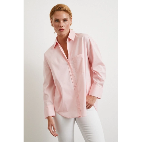 Pamuklu Klasik Gömlek Pembe