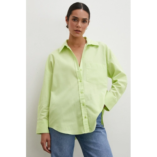 Regular Fit Poplin Gömlek Yeşil