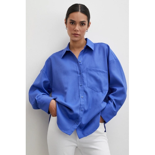 Robalı Klasik Gömlek Lacivert