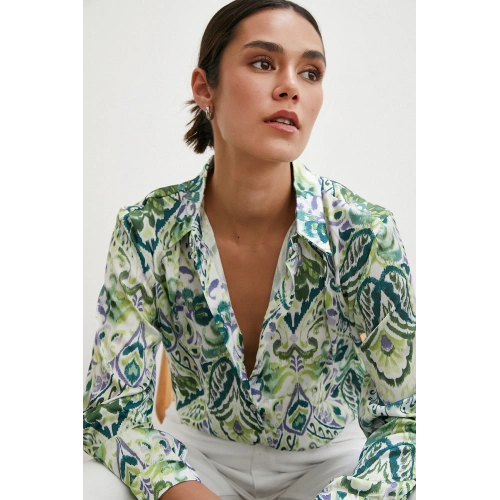 Saten Gömlek Yeşil