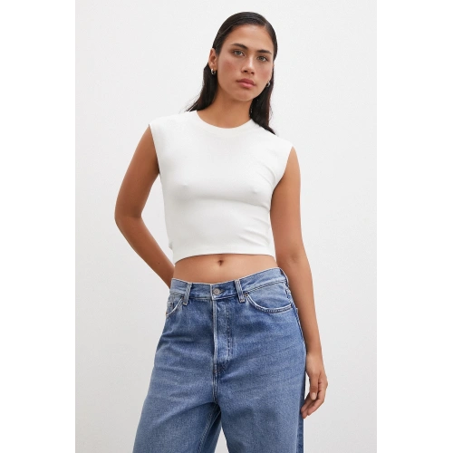 Sıfır Kol T-shirt Beyaz