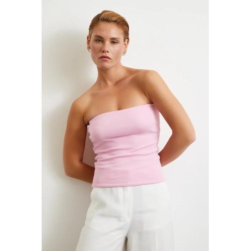 Straplez Top Pembe