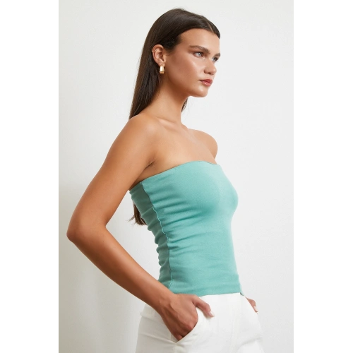 Straplez Top Yeşil