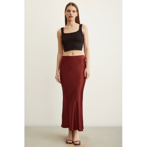 Verev Saten Etek Bordo