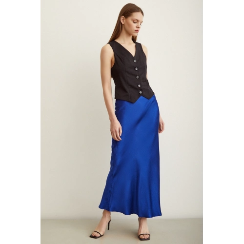 Verev Saten Etek Lacivert