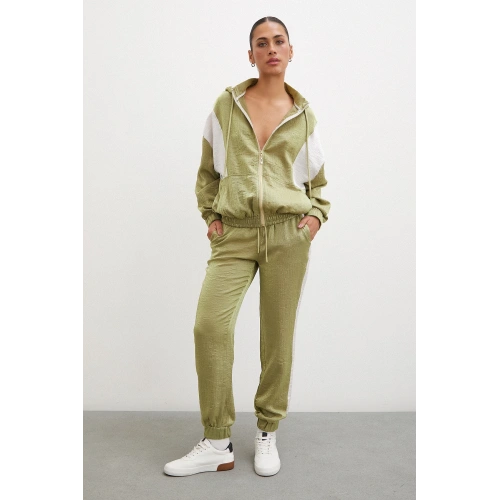 Yanı Şeritli Jogger Eşofman Altı Haki