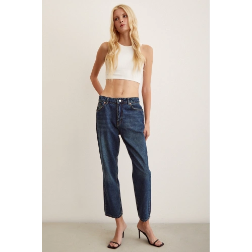 Yüksel Bel Mom Jean Lacivert