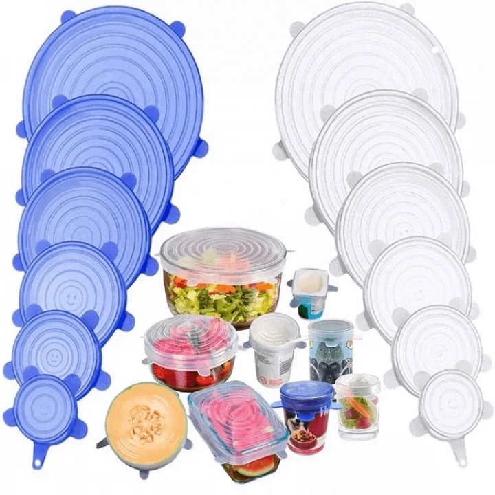 6 Lı Esnek Silikon Streç Kapak Seti