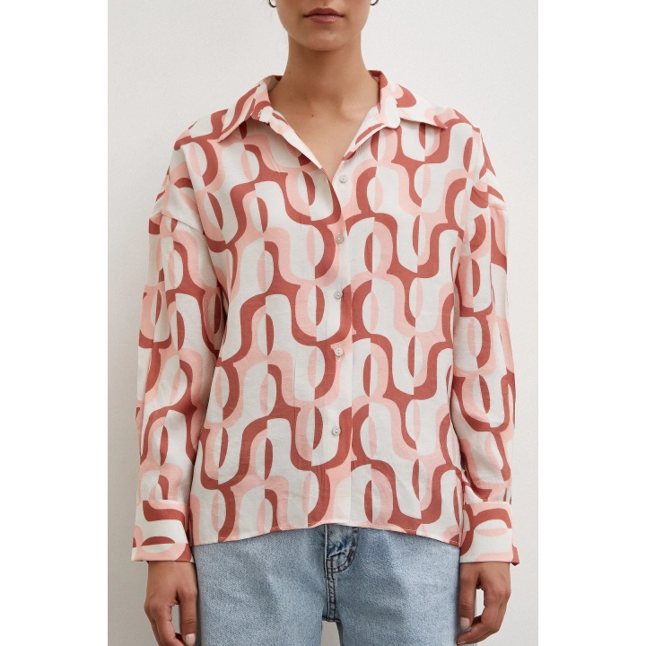 90lar Pop Gömlek Krem