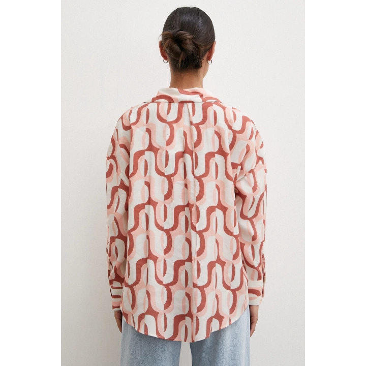 90lar Pop Gömlek Krem