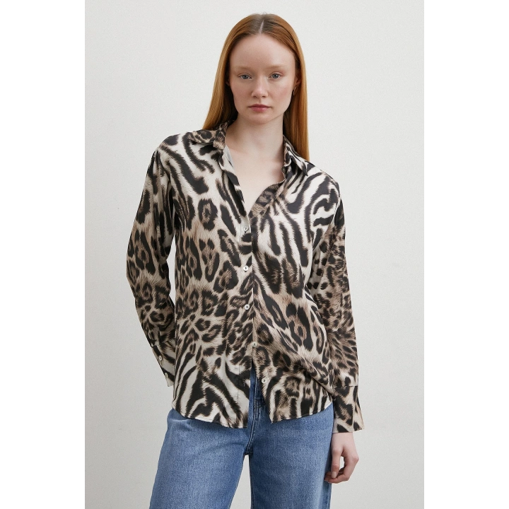 Americano Desenli Gömlek Siyah