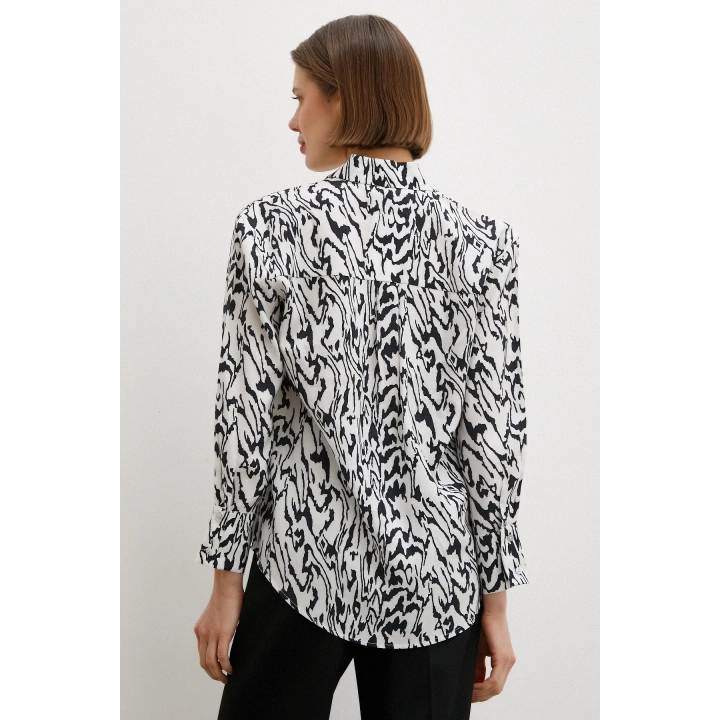 Animal Desenli Gömlek Siyah