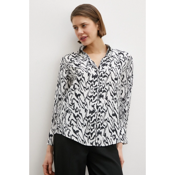 Animal Desenli Gömlek Siyah