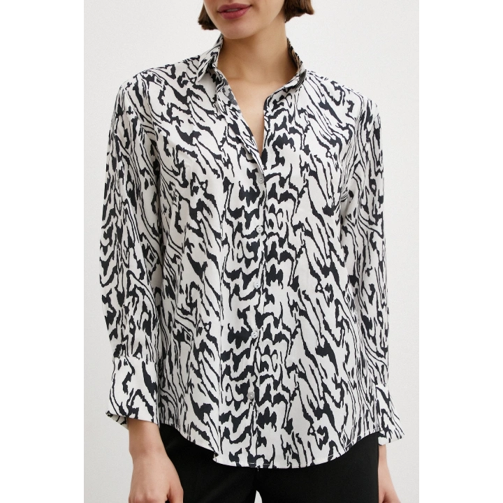 Animal Desenli Gömlek Siyah