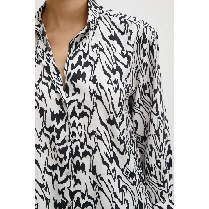 Animal Desenli Gömlek Siyah