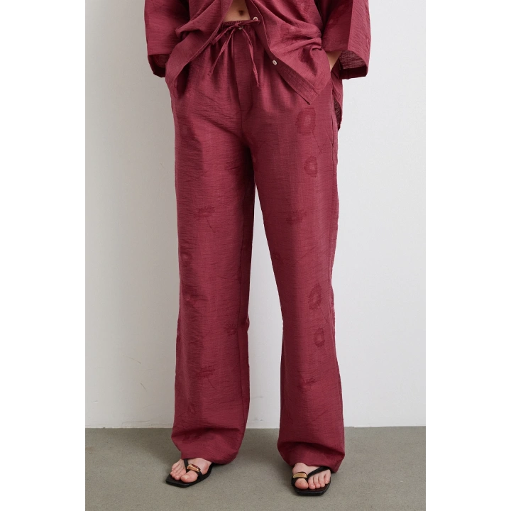 Arka Cepli Salaş Pantolon Bordo