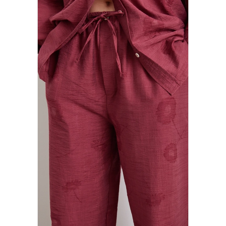 Arka Cepli Salaş Pantolon Bordo