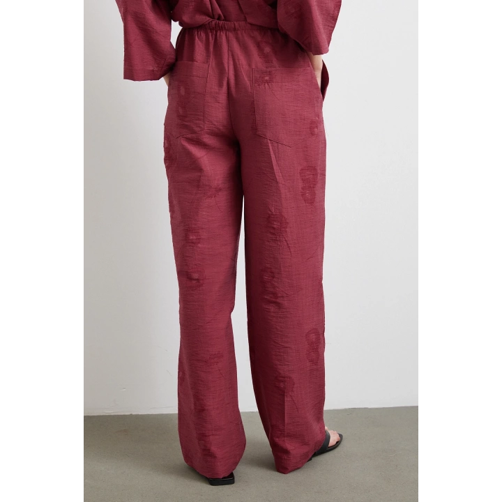 Arka Cepli Salaş Pantolon Bordo