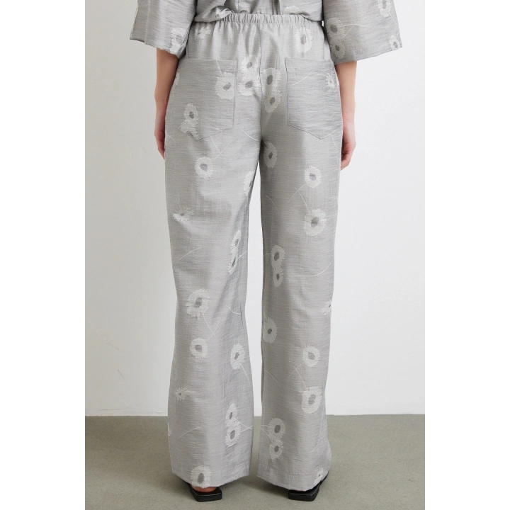 Arka Cepli Salaş Pantolon Gri