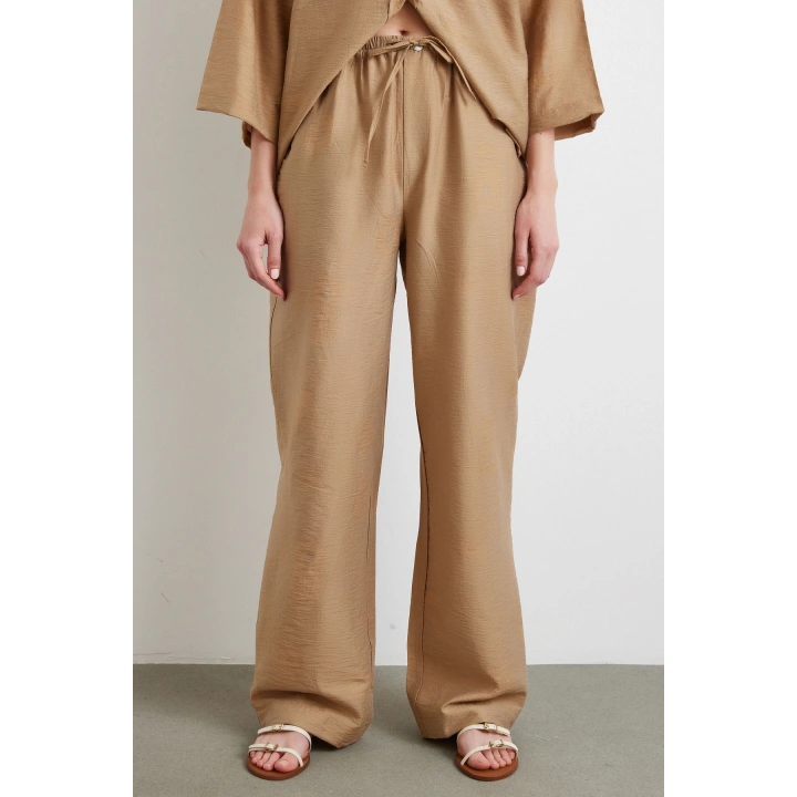 Arka Cepli Salaş Pantolon Kahve