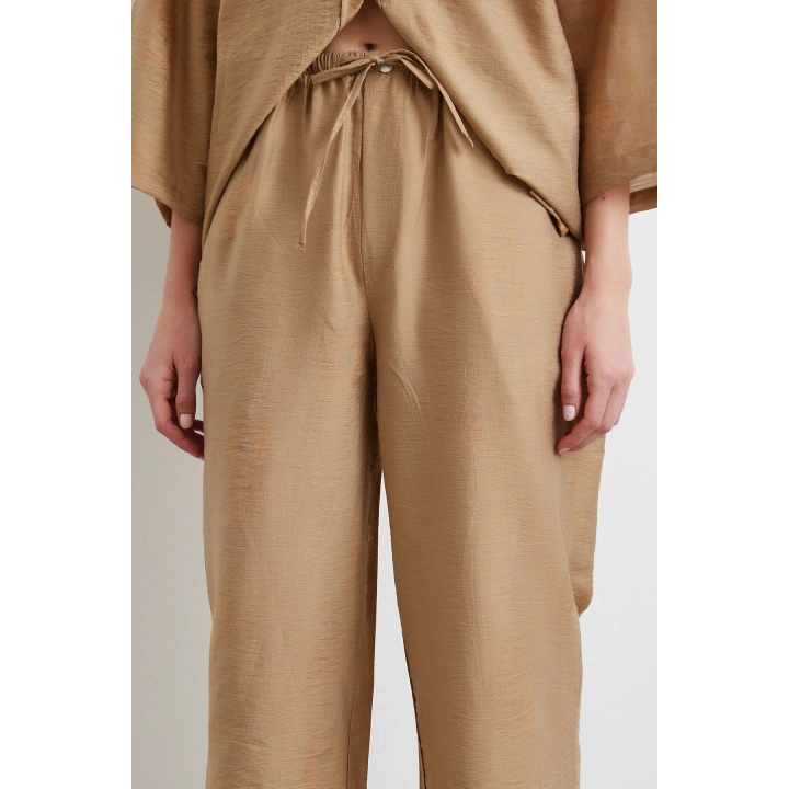 Arka Cepli Salaş Pantolon Kahve