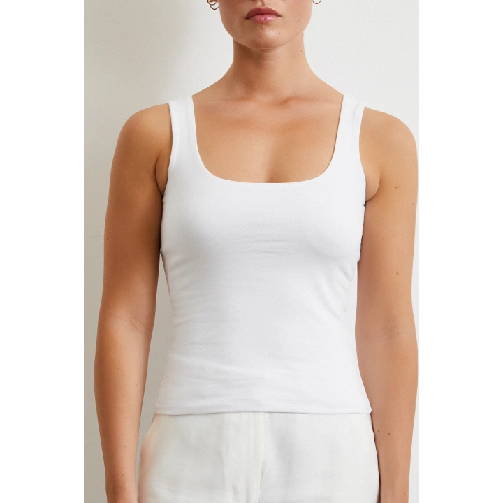 Askılı Basic Top Beyaz