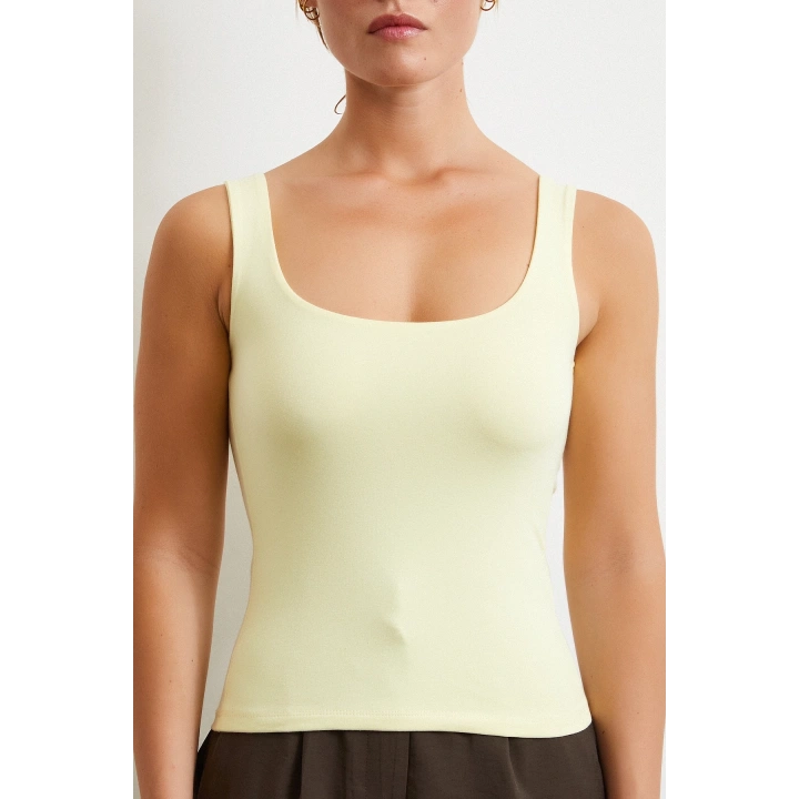 Askılı Basic Top Sarı