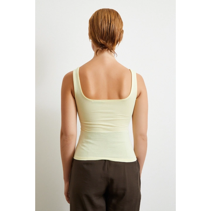 Askılı Basic Top Sarı