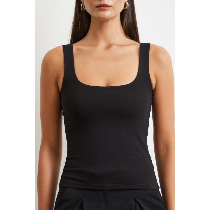 Askılı Basic Top Siyah