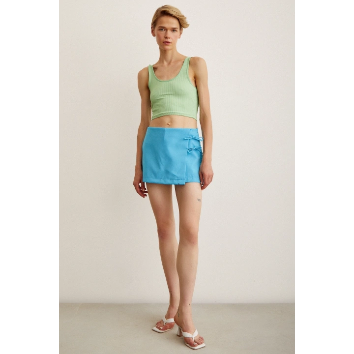 Askılı Crop Bluz Yeşil