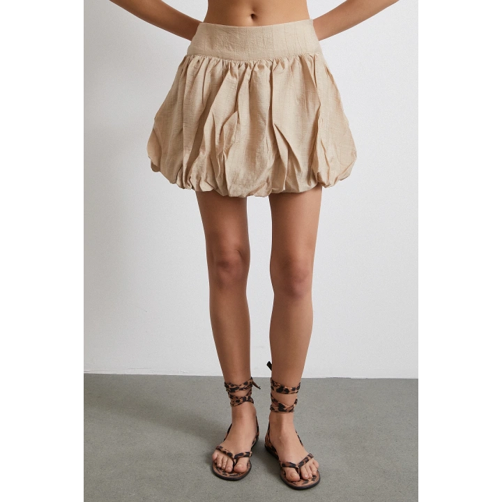 Astarlı Balon Etek Bej