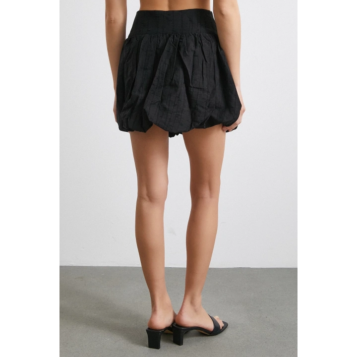 Astarlı Balon Etek Siyah