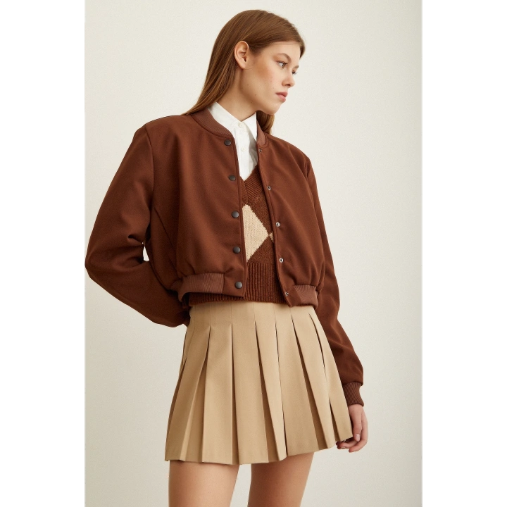 Astarlı Çıt Çıtlı Ceket Kahve