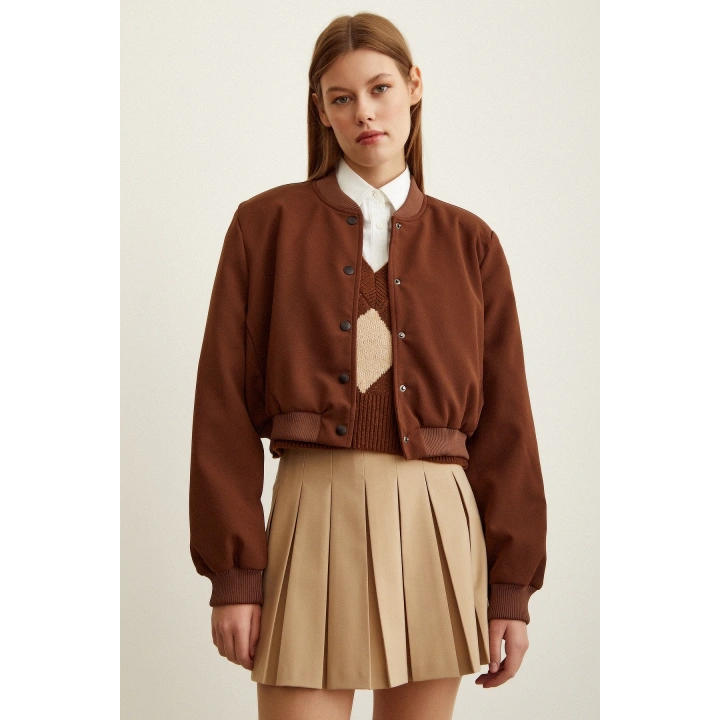 Astarlı Çıt Çıtlı Ceket Kahve