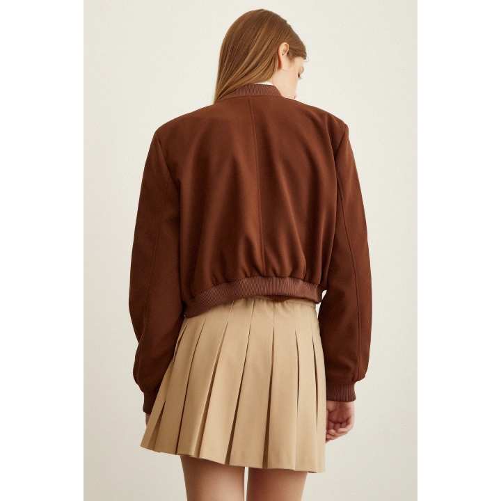 Astarlı Çıt Çıtlı Ceket Kahve